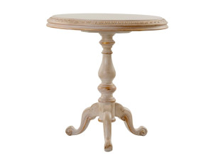 Высокий деревянный круглый журнальный столик