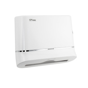 GFmark - Диспенсер для бумажного полотенца на две пачки, с ключом, пластиковый, изогнутый. Под Z салфетки., код: 912