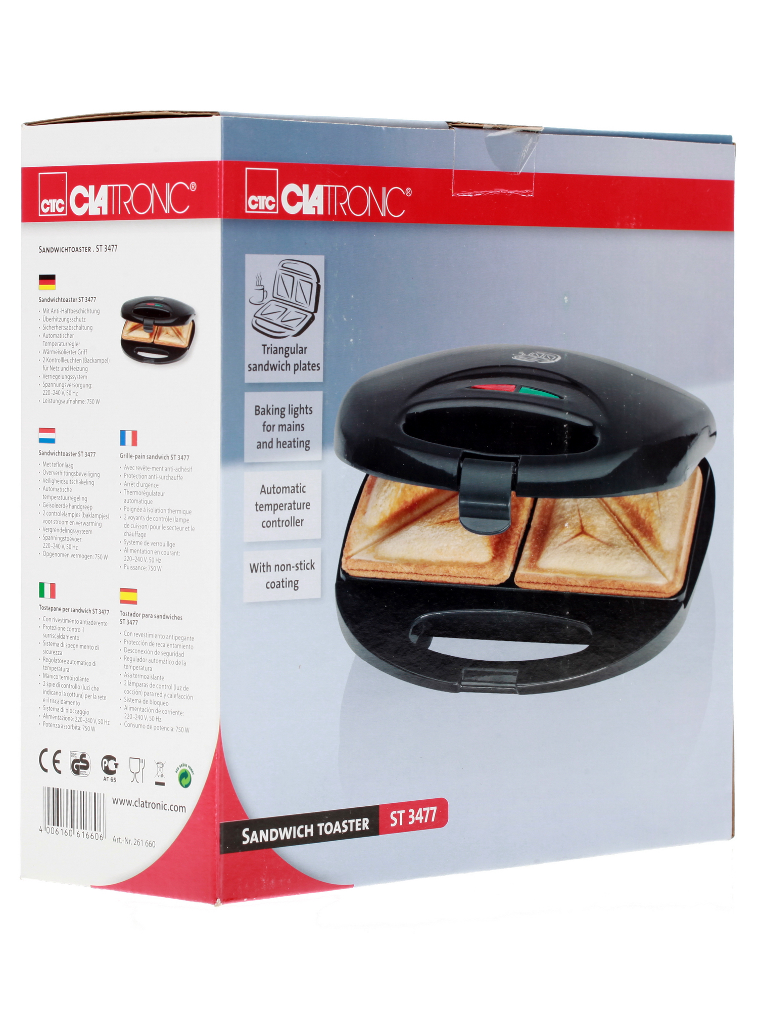 6637123 Сэндвичница Clatronic ST 3477 schwarz черный STDN-0049447 - Вид №8