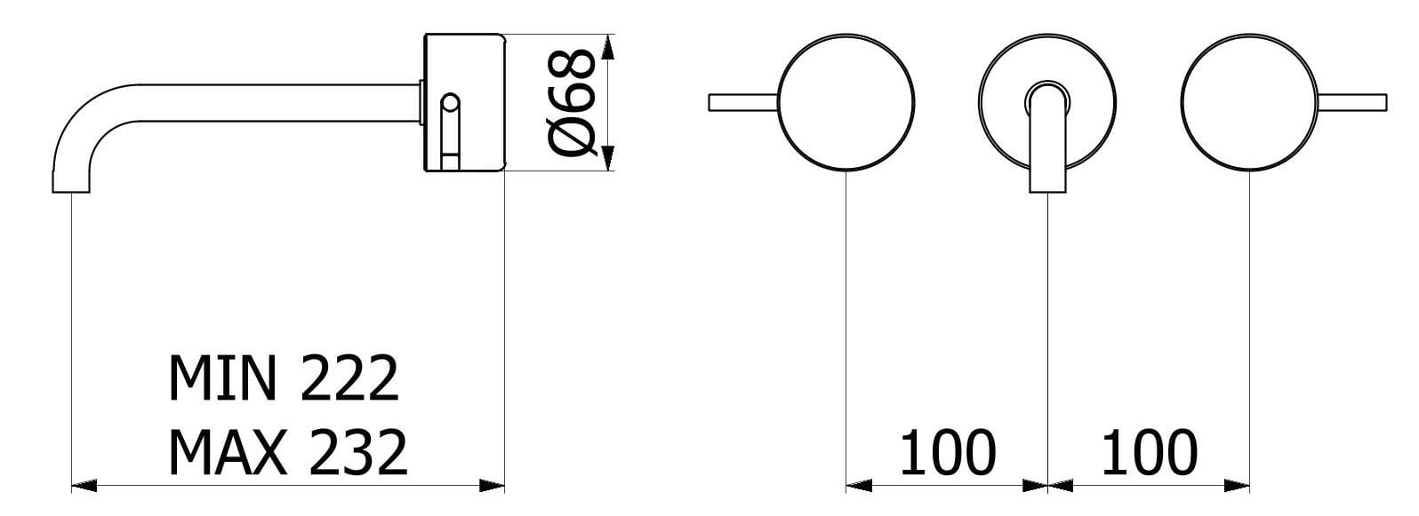 Мраморный настенный смеситель для раковины с 3 отверстиями IB мрамор + мрамор Elle ARCH-00113377 - Вид №24