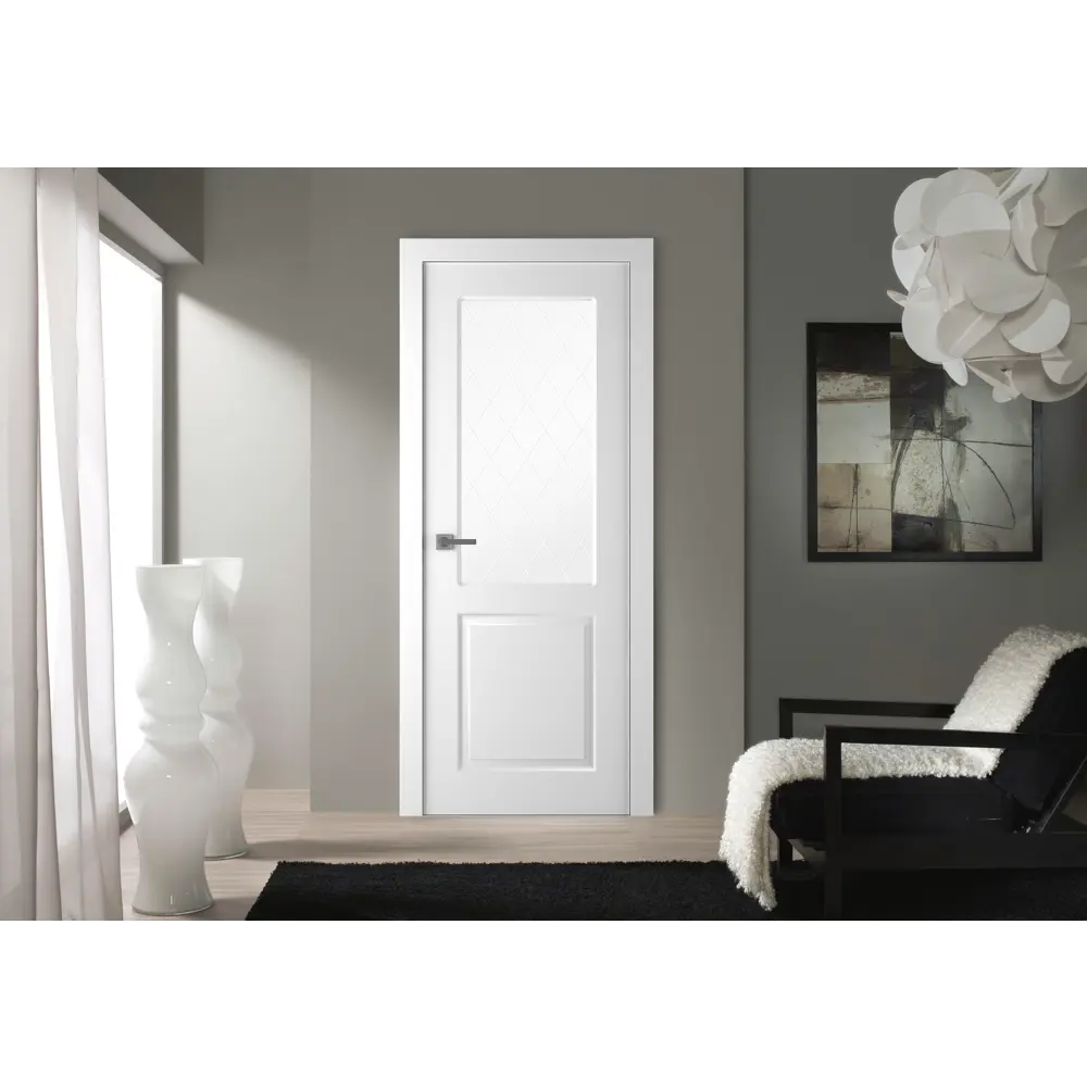 Комплект двери Австралия со стеклом 80x200 см эмаль белый без доборов BELWOODDOORS STLM-2210145 - Вид №1
