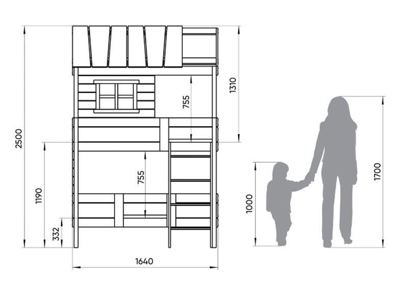 Кровать-домик двухъярусная Home nord M 80х160 см белая ELLIPSE ELLIPSE HOME 351775 Белый Santreyd  - Вид №4