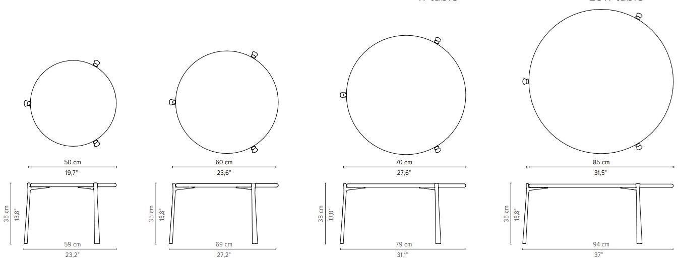 TRIBÙ Круглый садовый столик из гранита Branch sun-id-1508564 - Вид №3
