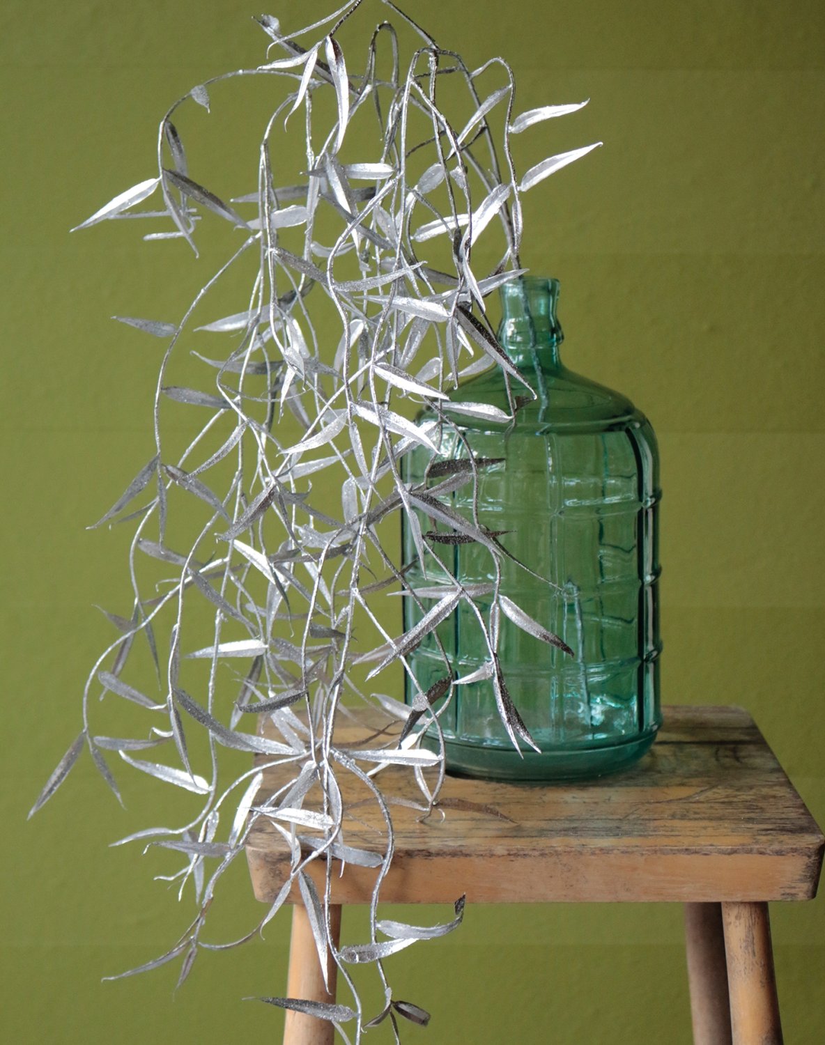 1159 996 a3 Искусственный спрей плакучей ивы, 98 см, серебристый H-andreas  - Вид №1