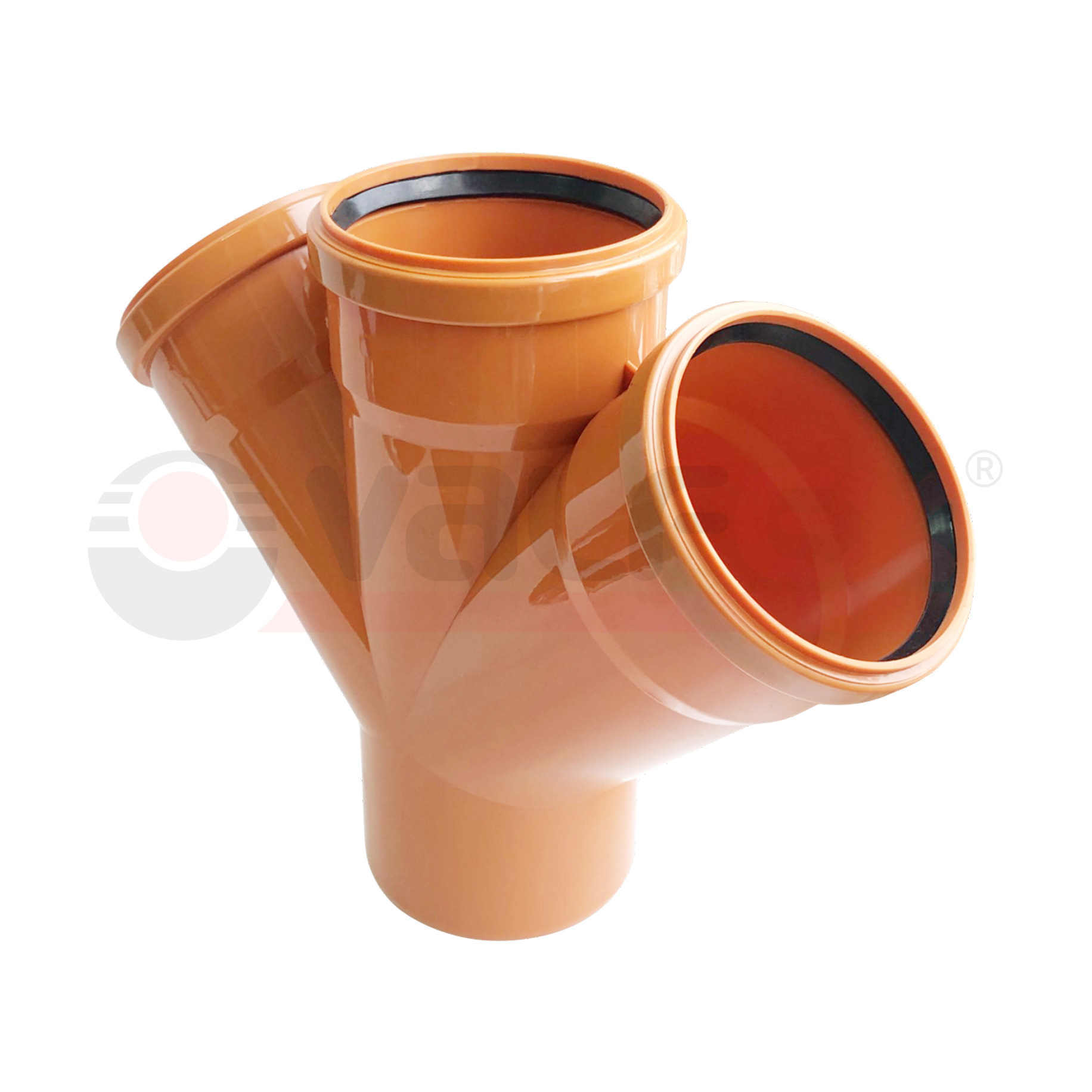 33110110 Valfex Крестовина одноплоскостная 45° для наружной канализации 