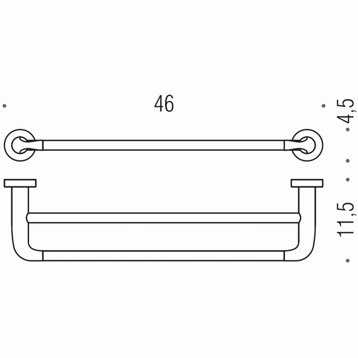 B2788 Полотенцедержатель 2-ой 46 см COLOMBO Basic Colombo Design - Вид №3