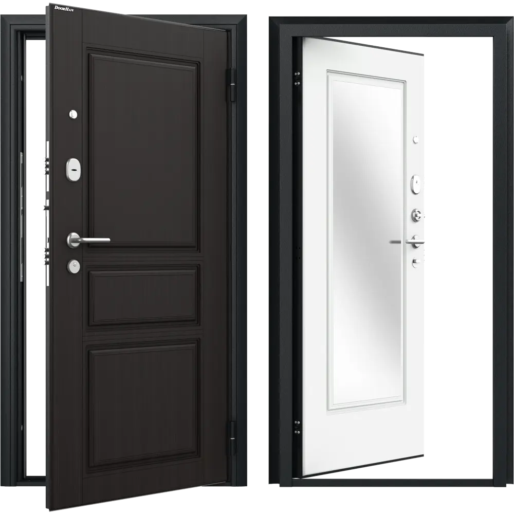 Дверь входная металлическая Премиум New 88x205 см правая белый с зеркалом DOORHAN STLM-2140953 - Вид №1