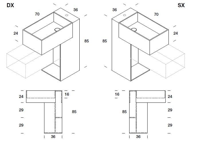Отдельно стоящая раковина Corian® с ящиками Rexa ARGO ARCH-00099372 - Вид №1