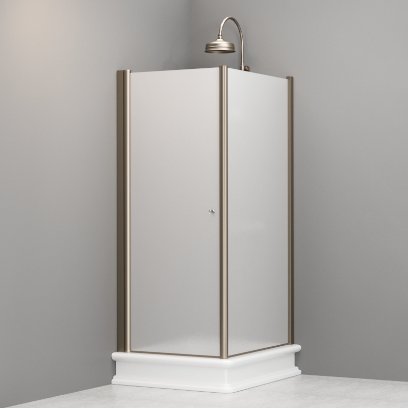 9144S3 Душевая кабина DX с распашной дверью и фиксированной боковой частью для душевого поддона 80x96 SX открывание со стороны 96, цвет Бронзовый Kerasan RETRO Италия 