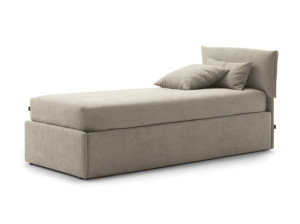 Односпальная кровать с мягким изголовьем