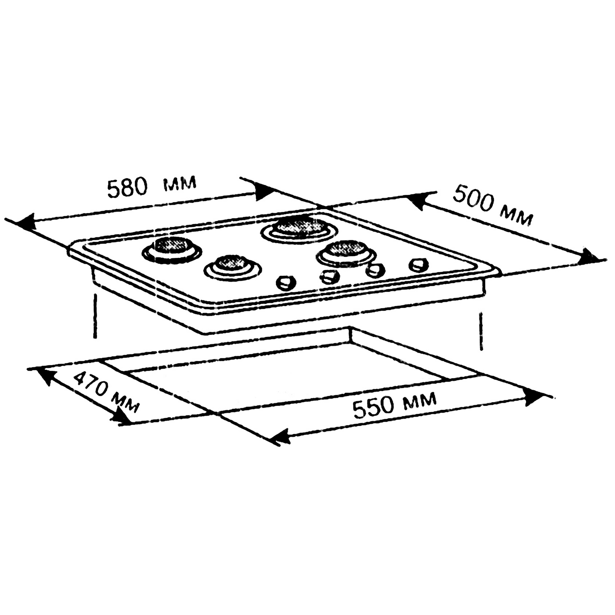 8147667 Газовая варочная поверхность De Luxe 5840.00гмв-056чр STDN-0044473 - Вид №6