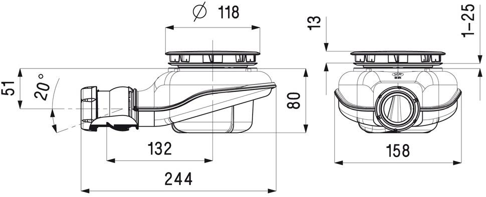 Redi Сифон для душевых поддонов Nicoll X102903 - Вид №1