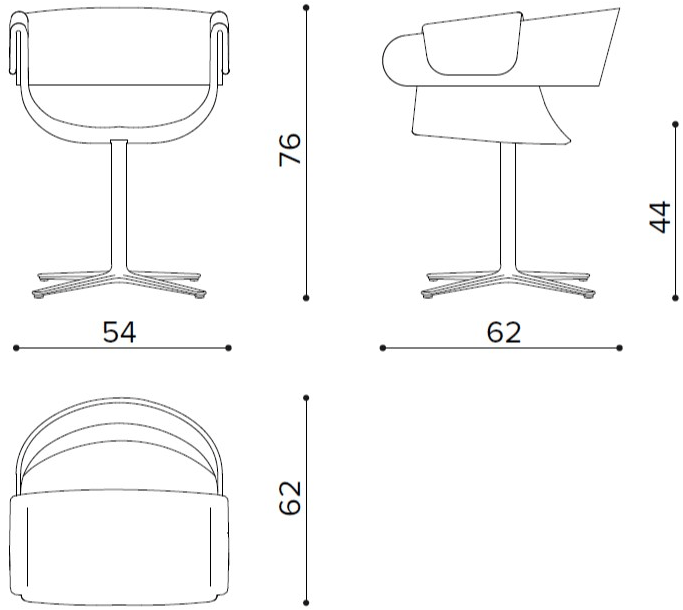 True Design Кресло вращающееся на 4 спицы с подлокотниками Kay Ka 1008 - Вид №9