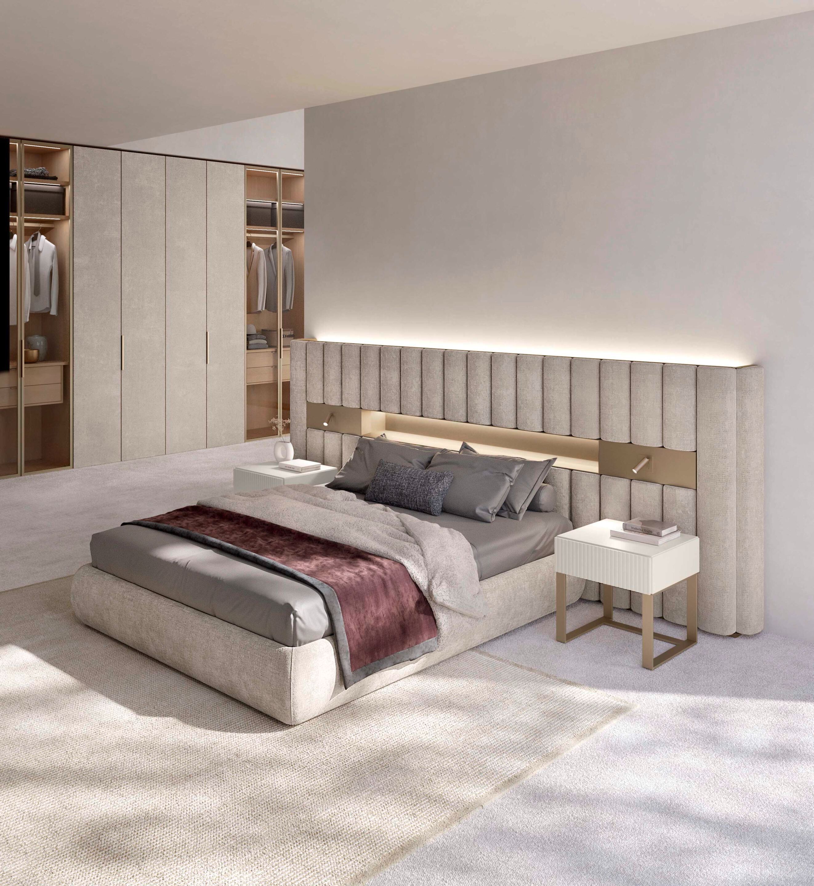 Двуспальная мягкая кровать из ткани Olivieri дресс-код ARCH-00076369 - Вид №19