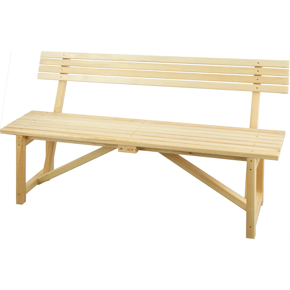 Скамейка садовая со спинкой 150x44x84 см дерево светло-коричневая 18587006 STLM-2082325 Santreyd 