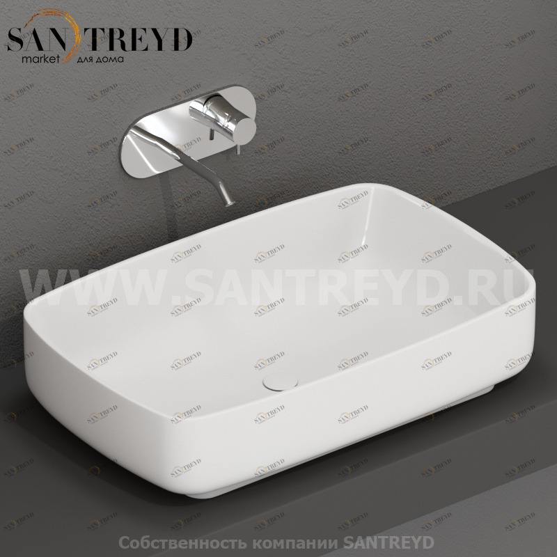 514130 Накладная раковина на столешницу  прямоугольная Kerasan Tribeca