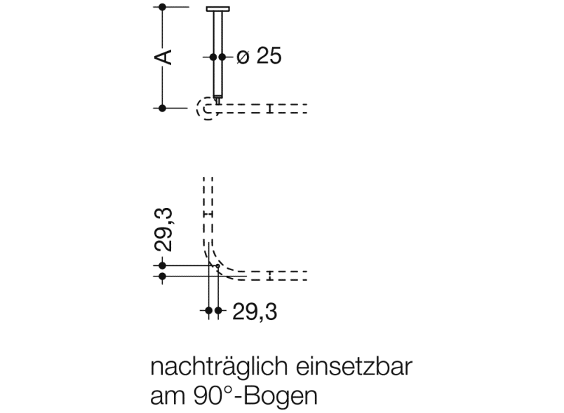 900.34.00S40 Потолочный подвес, специальные длины HEWI System 900 - Вид №2