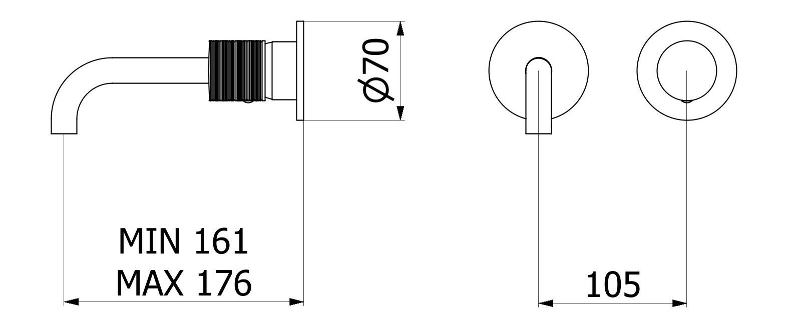 Смеситель для раковины с 2 отверстиями и автоматическим сливом IB винил ARCH-00142735 - Вид №8