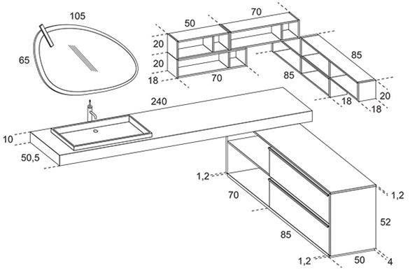 RAB Arredobagno Полная мебель для ванных комнат из керамики Soul wood 20 - Вид №4