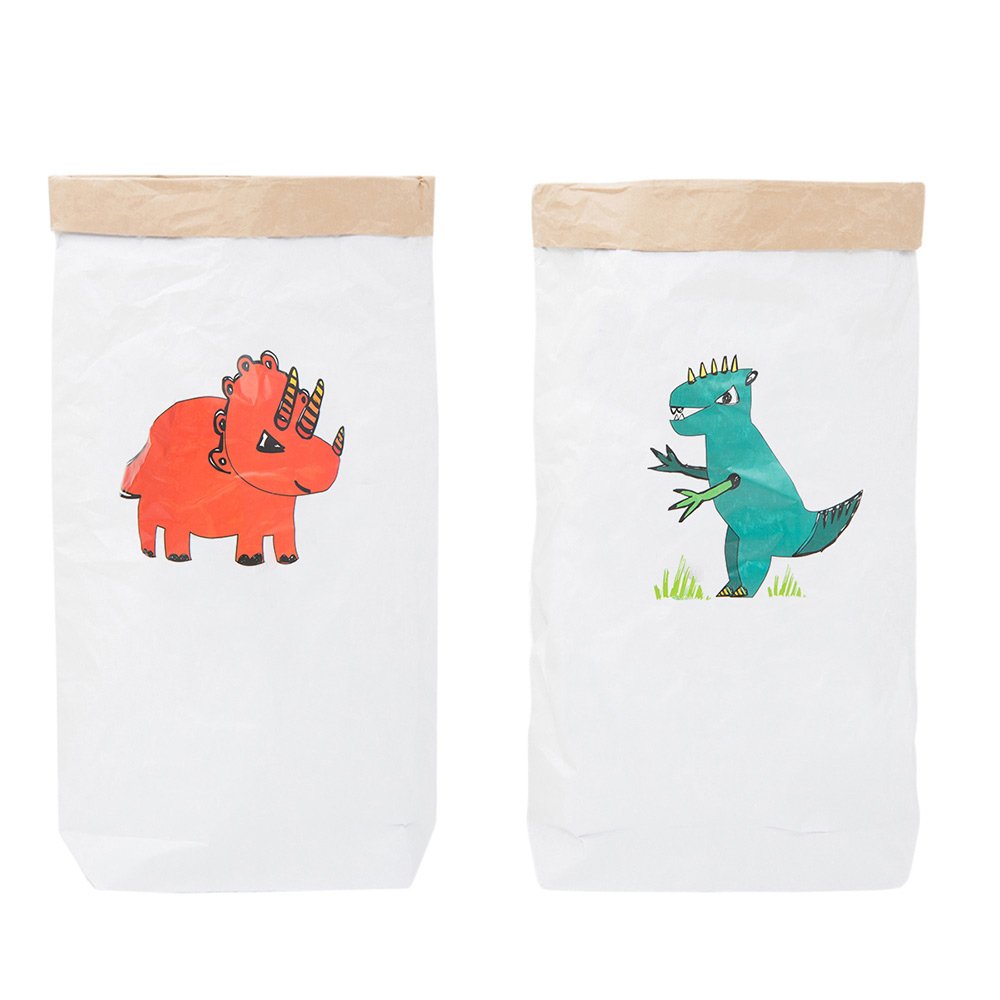 Эко-мешок для игрушек T-Rex из крафт бумаги VAMVIGVAM  282006 Белый;зеленый Santreyd  - Вид №1