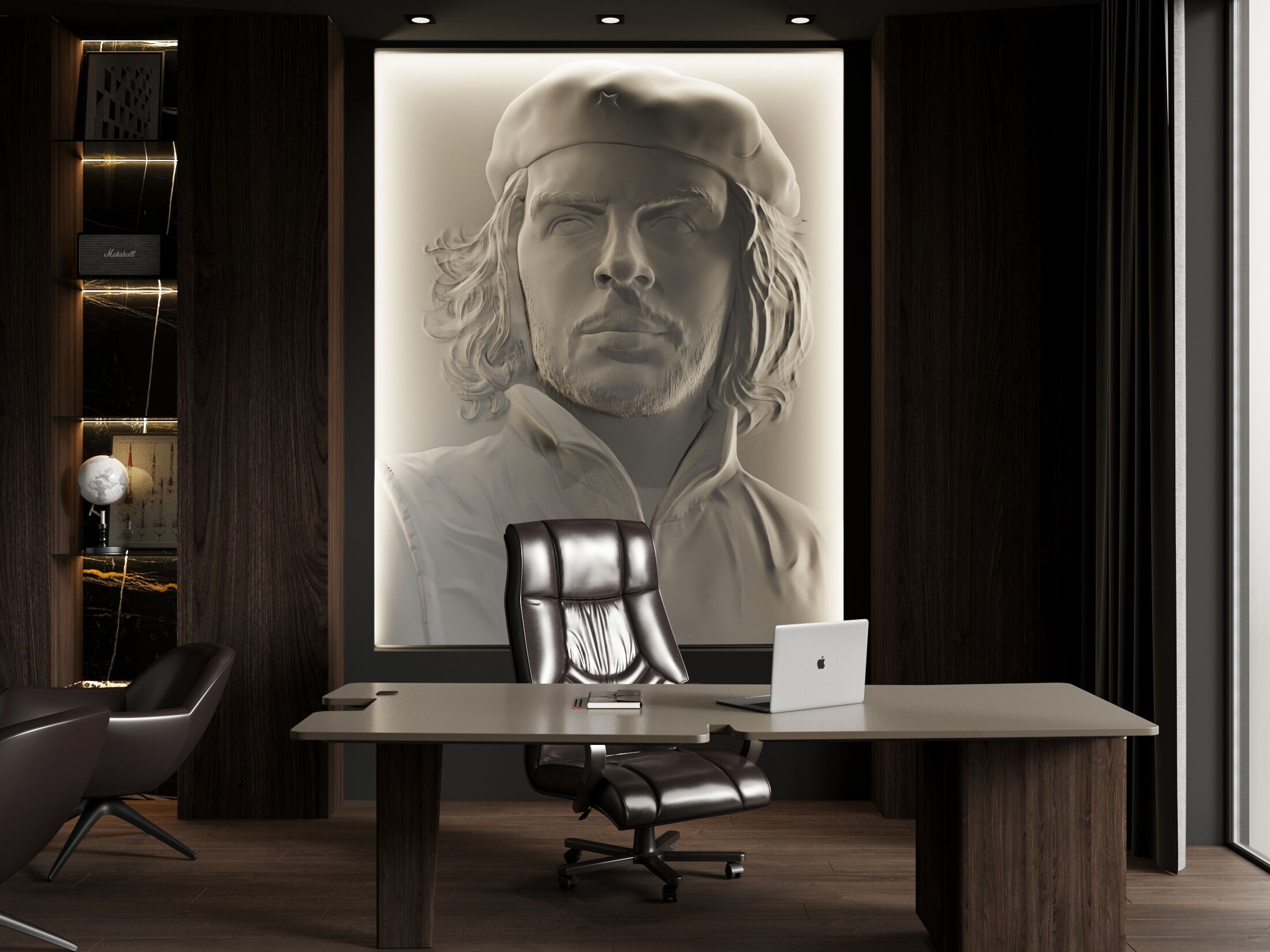 Трехмерная декоративная гипсовая панель WallDeco CHE GUEVARA ARCH-00085035