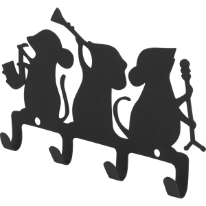 Крючок четырёхрожковый DuckandDog Оркестр, сталь, матовый чёрный