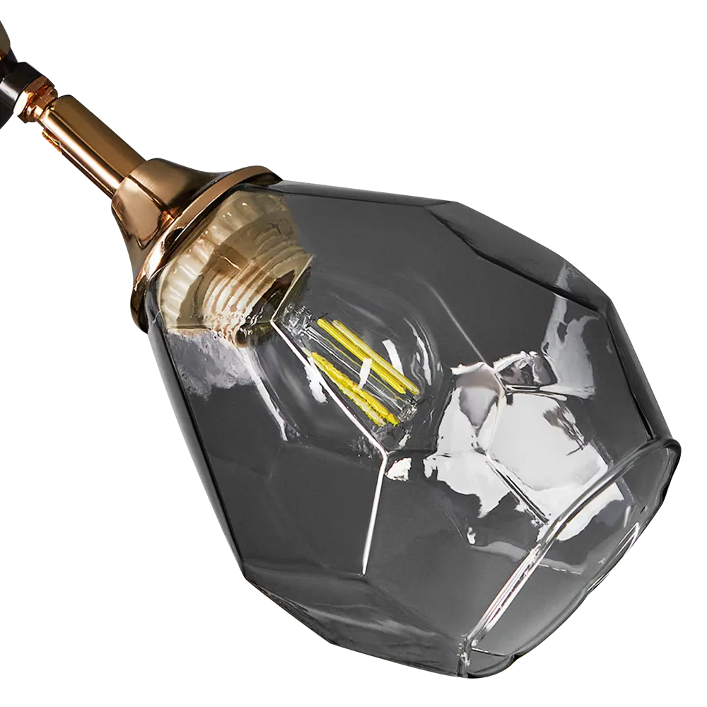 Люстра потолочная Семь огней Коул 2 лампы, 6 м², цвет черный/золото STLM-2188506 - Вид №5