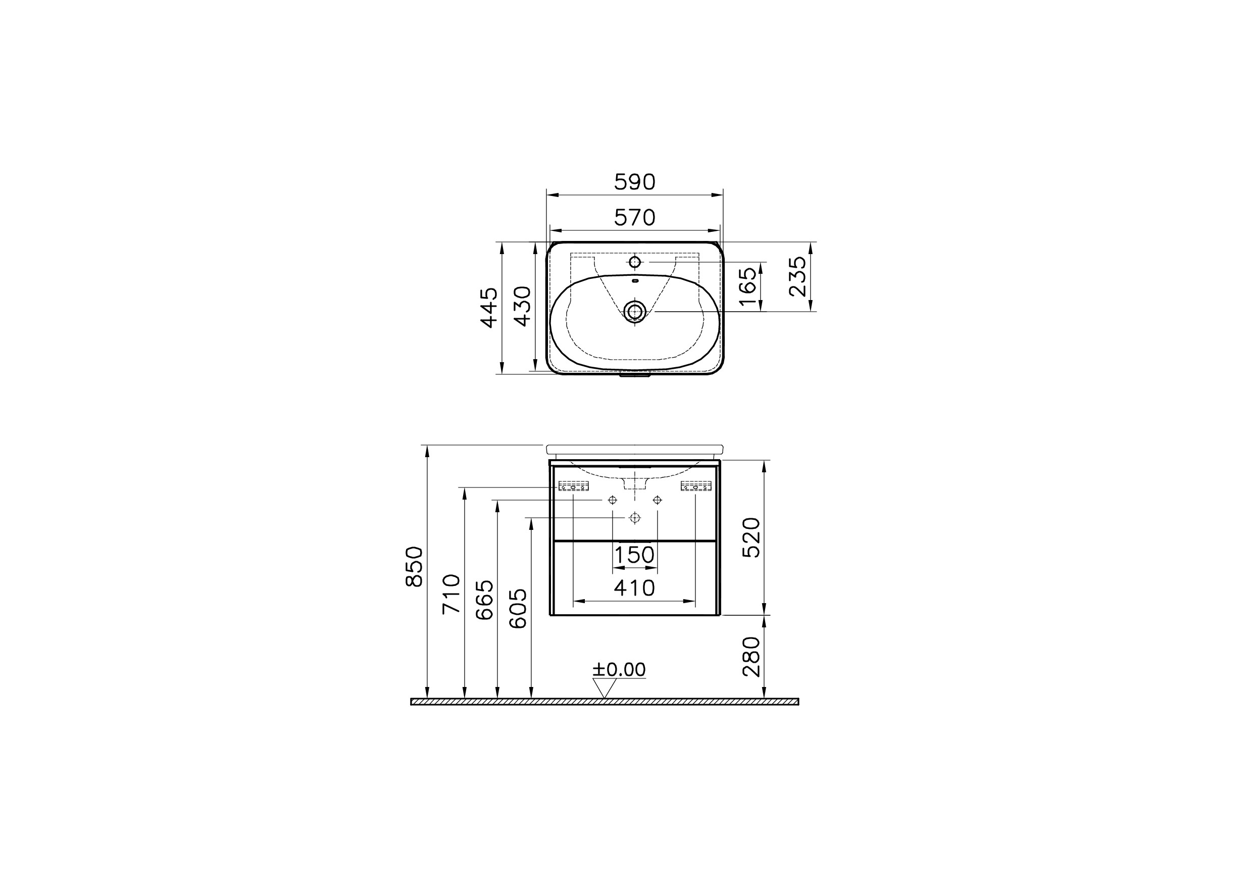 56412 Раковина Vitraglobal Nest Trendy  - Вид №1
