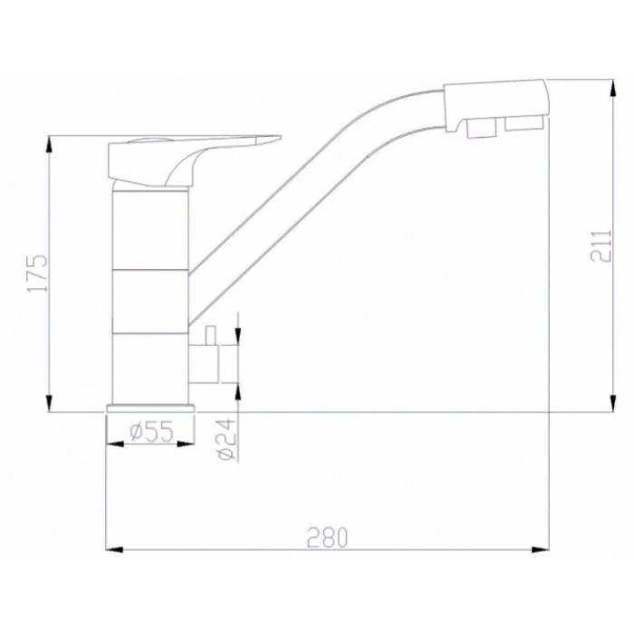 Steel Hammer SH-321-Cr хром SH 321 CR хром Смеситель для кухни Zorg 175 x 280  - Вид №2