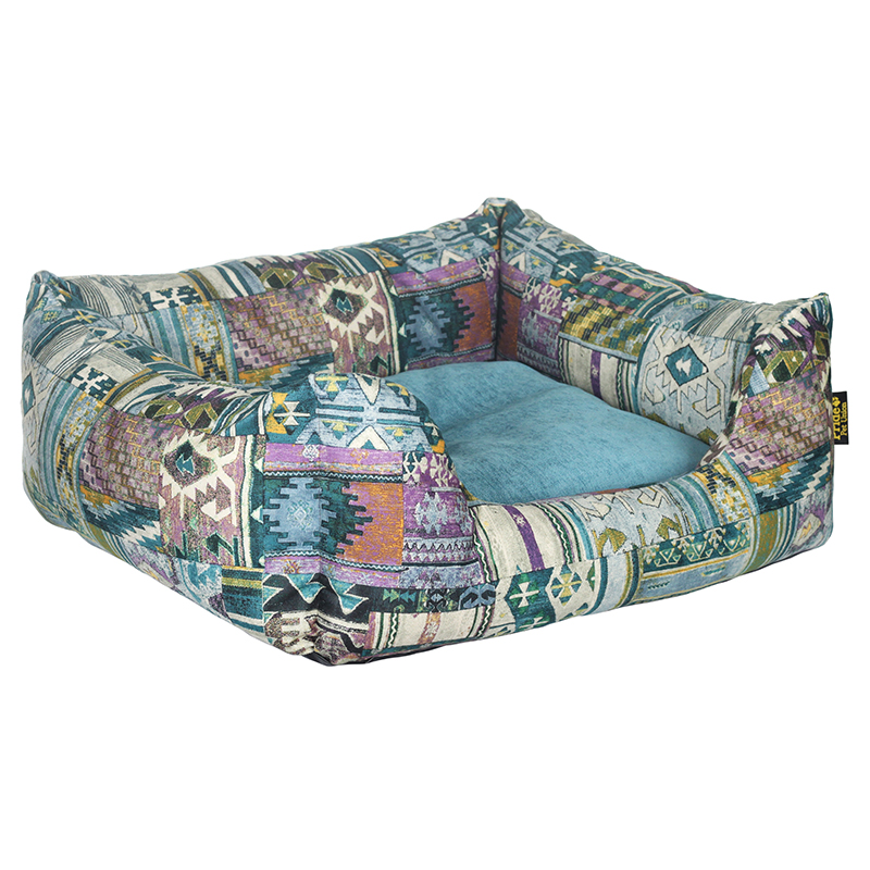 ПР0049674 Лежак для животных Этника 60х50х18см бирюзовый Pride 