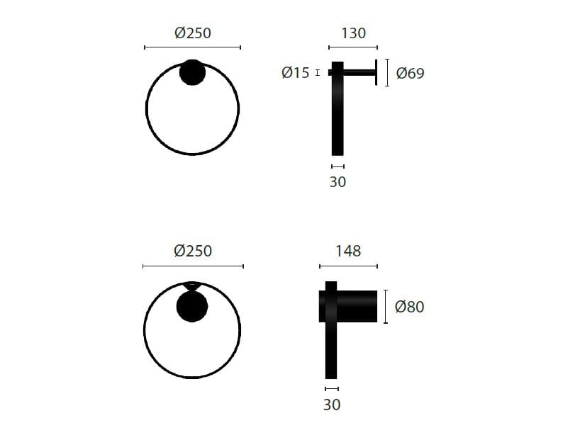 Металлический светодиодный настенный светильник ZAVA кольца ARCH-00108348 - Вид №1