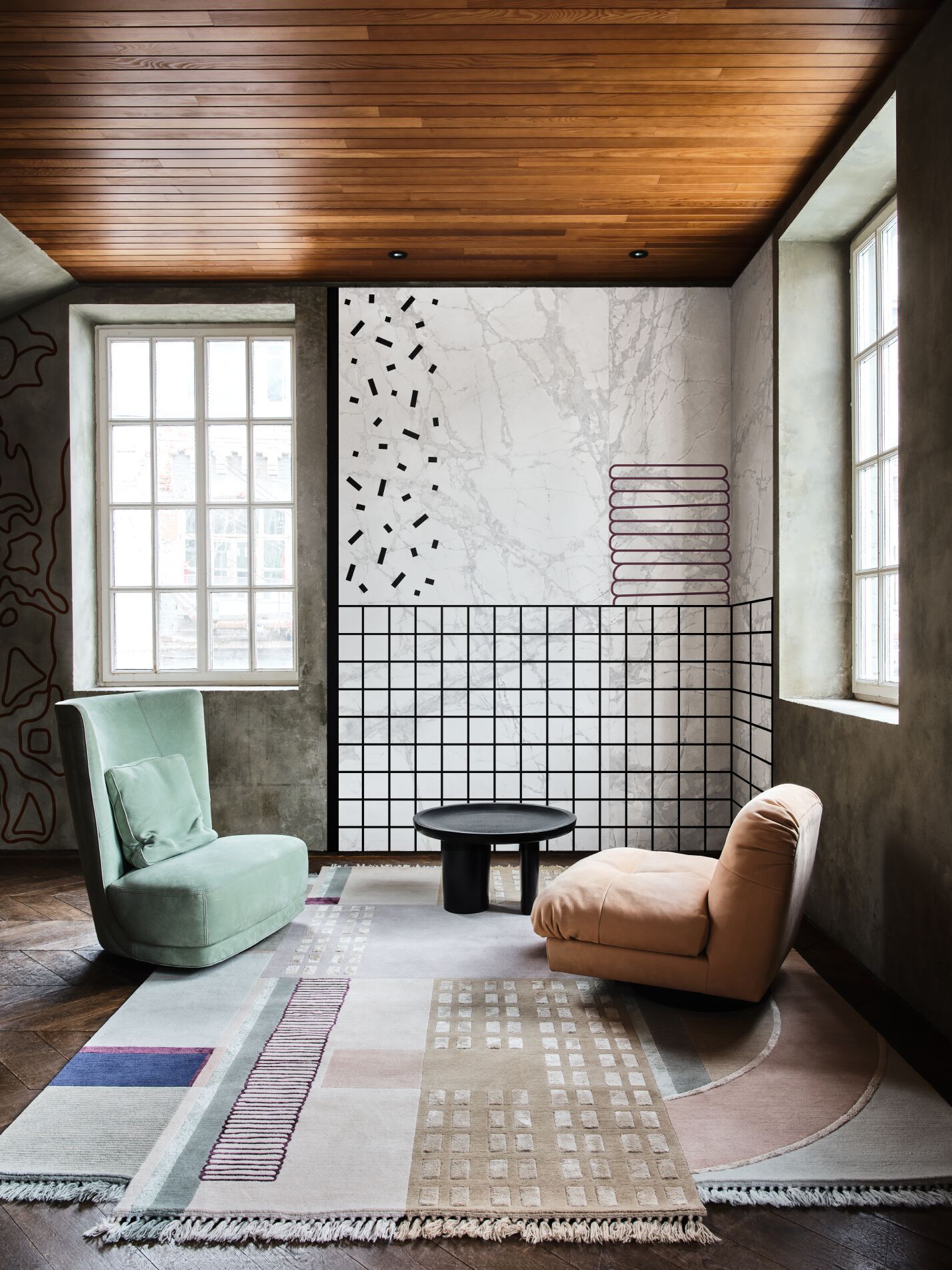 Прямоугольный ковер ручной работы Tapis Rouge абстракция ARCH-00088900 - Вид №8