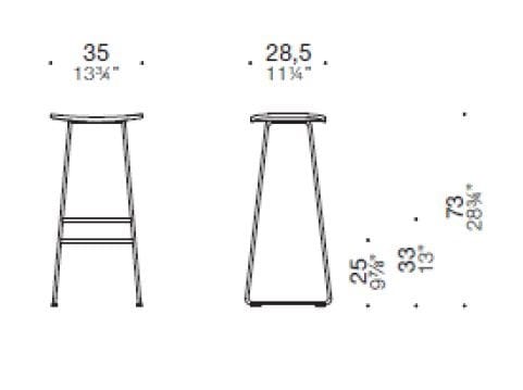 Высокий металлический табурет с подставкой для ног ESTEL GROUP LIGHT ARCH-00065583 - Вид №3