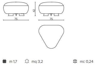 True Design Треугольный пуф с подкладкой Code Cd 60tr / cd75tr - Вид №15
