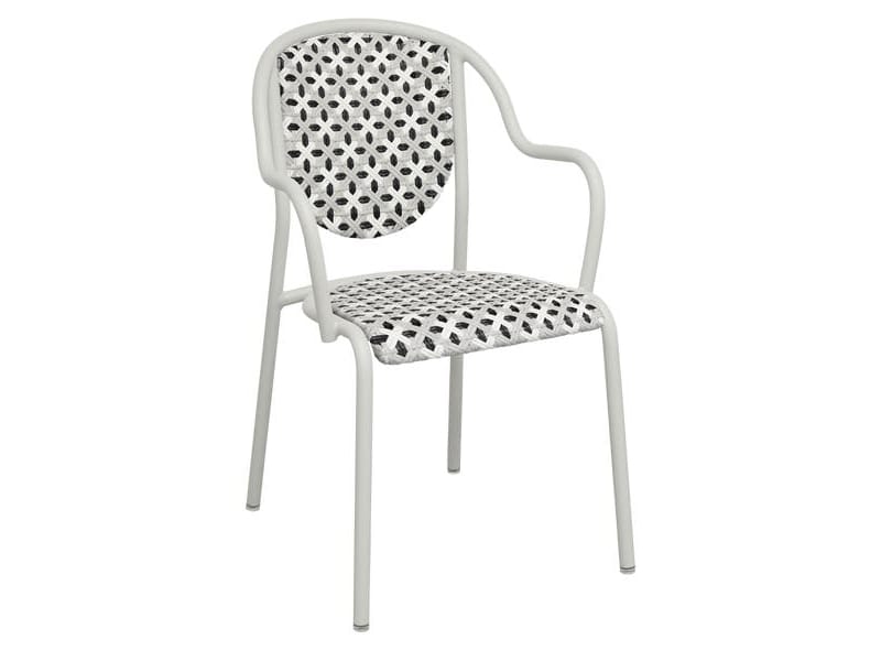 Стальной садовый стул с подлокотниками Fermob Parisienne 21 ARCH-00118041