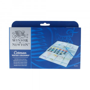 390376 Краска акварель набор Cotman Рисование Плюс 24 цв. с кистью сер.111 №3 Winsor&Newton
