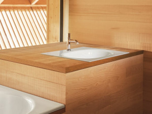 Прямоугольный надземный встраиваемый умывальник