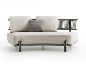 2-местный изогнутый тканевый садовый диван