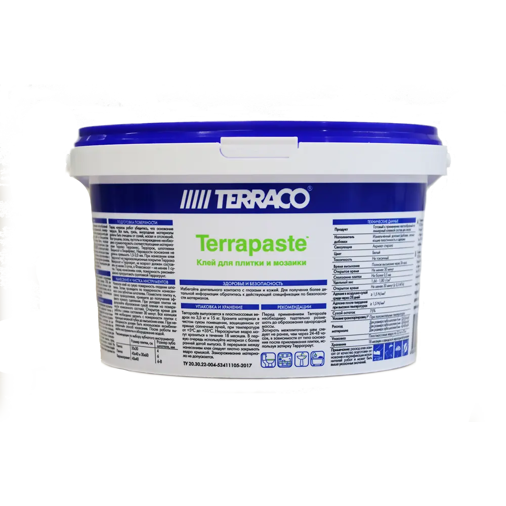 Готовый акриловый клей Terrapaste от Terraco для плитки 3.5 кг 82632975 STLM-1471104 - Вид №1