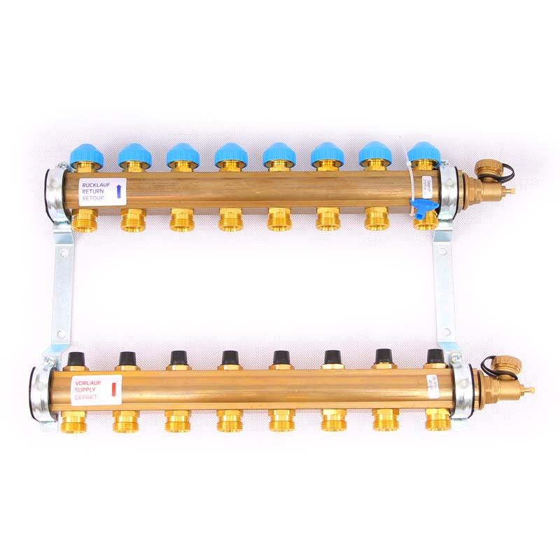 Коллекторная группа HKV с регулировочными и термостатическими вентилями WATTS Ind 1"x3/4"ЕК 8 выходов 10004184
