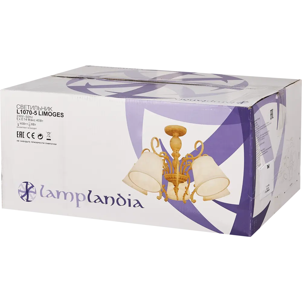 Люстра «Limoges» L1070-5 5хЕ14х40 Вт цвет бежевый LAMPLANDIA STLM-2042089 - Вид №7