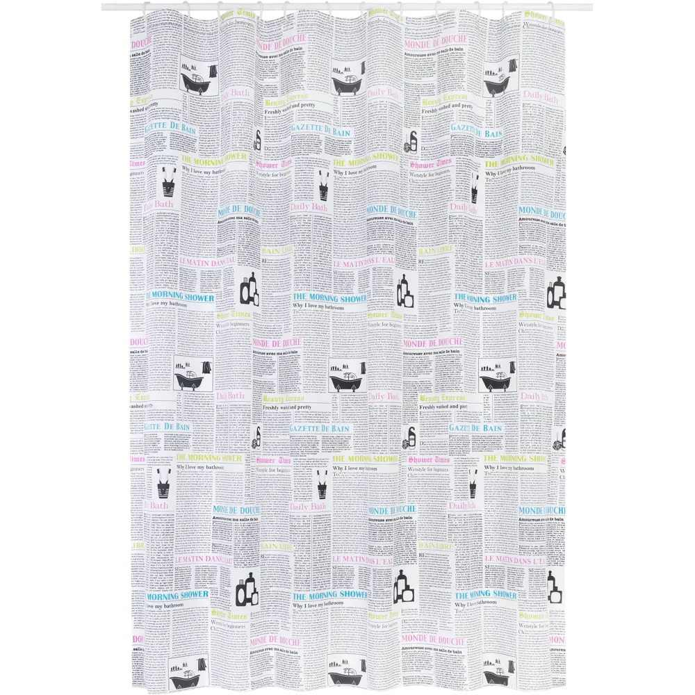 Штора для ванны Bacchetta Multicor с кольцами 180x200 см полиэстер , цвет мультиколор 84621380 STLM-2077857 Шторы текстильные - Вид №1