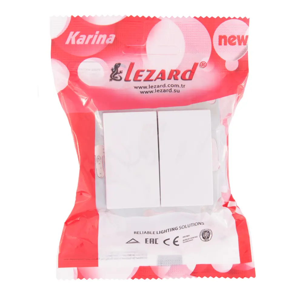 Выключатель Lezard Karina 2 клавиши цвет белый 84410667 STLM-2012917 - Вид №5