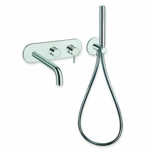 CRIPM110 Смеситель для ванны / душа скрытого монтажа в сборе с переключателем на 3 выхода, ручным душем с защитой от известкового налета, гибким шлангом LONG LIFE и металлической пластиной Cristina Rubinetterie