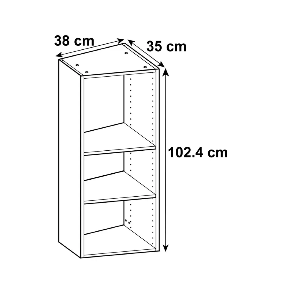 Каркас навесной скошенный Delinia ID 38x102.4x35 см, ЛДСП, цвет белый STLM-2099972 - Вид №2