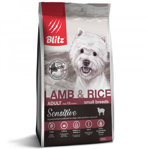 ПР0055583 Корм для собак Sensitive для мелких пород ягненок, рис сух. 500г Blitz