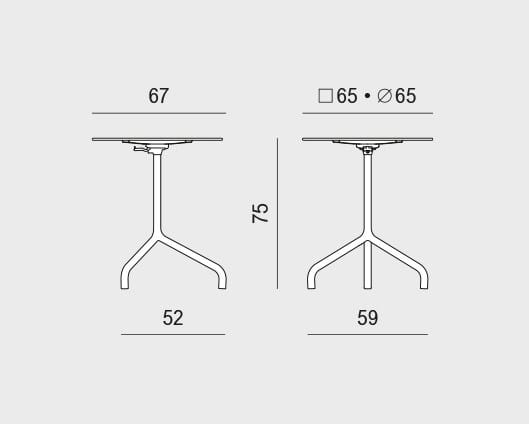 Стол с металлическим откидным верхом для контракта Viganò имбирь ARCH-00124924 - Вид №2