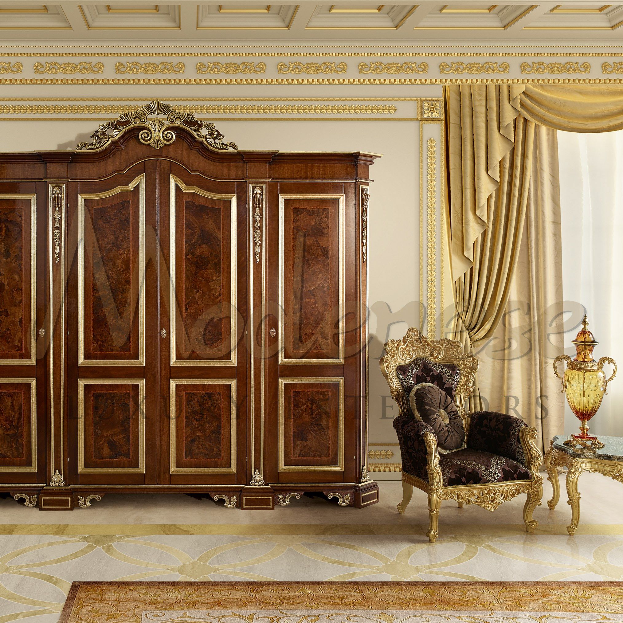 Тканевое кресло с подлокотниками Modenese Luxury Interiors Royal ARCH-00083605 - Вид №1