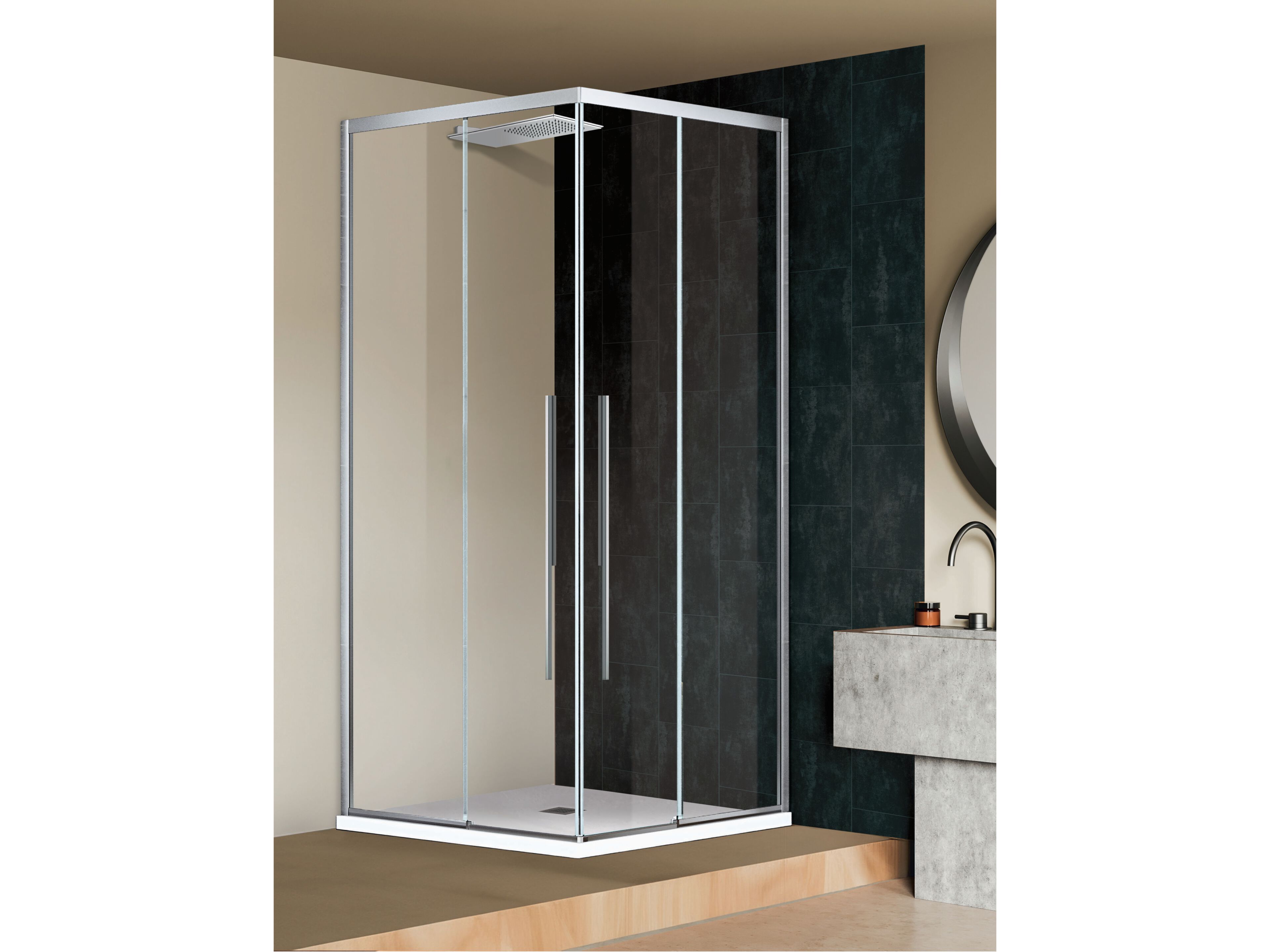 Угловая душевая кабина из хрусталя Metidea Рубин ARCH-00081305 - Вид №1