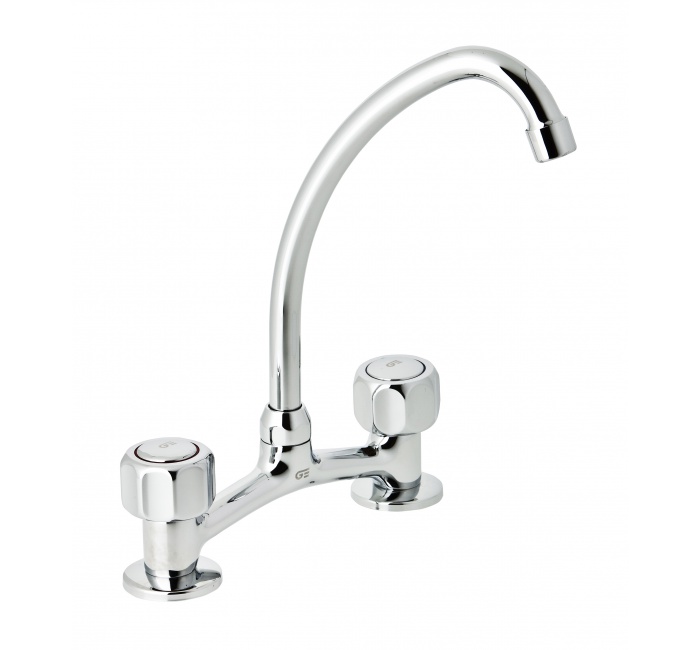 GENEBRE 68194 11 45 66 Настольный смеситель 6 дюймов с изливом в виде лебединой шеи  - Вид №1